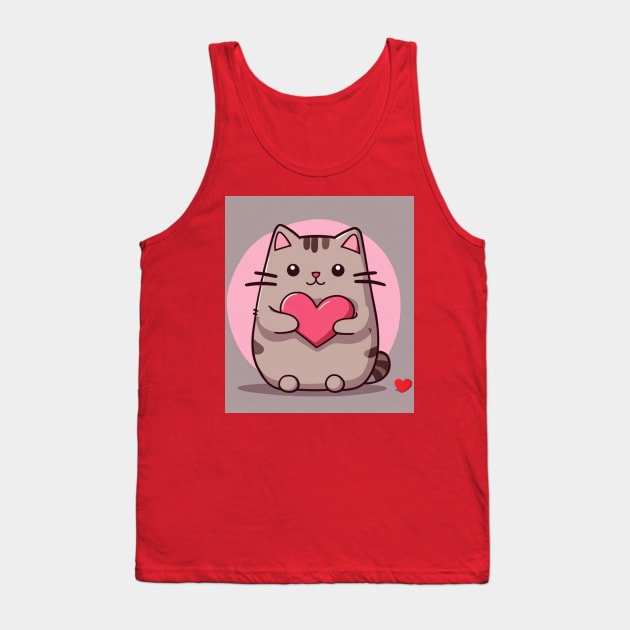 Cute kitten Valentine pu-sheen Tank Top by Love of animals